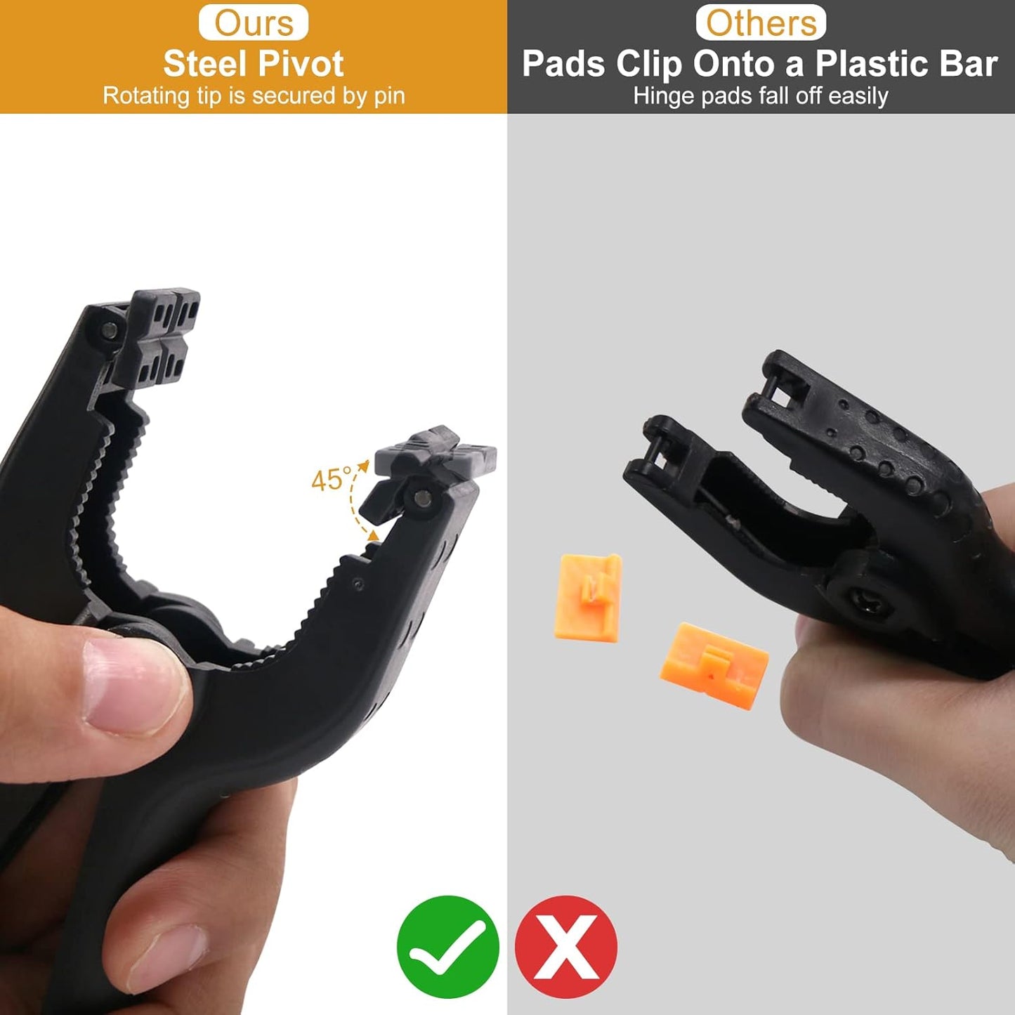 Black Plastic Spring Clamps, 8 Pack 4.5 Inch Large Nylon Spring Clips Heavy Duty Clamp with Metal Pins for Backdrop Art Crafts Woodworking Background