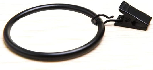 Large Curtain Rings with Clips, 10 Pack 2.5 Inch XL Extra Rustproof Strong Metal Decorative Drapery Window Curtain Hoops Clip Ring Fit Up to 2 Inch Rod (Vintage Black)