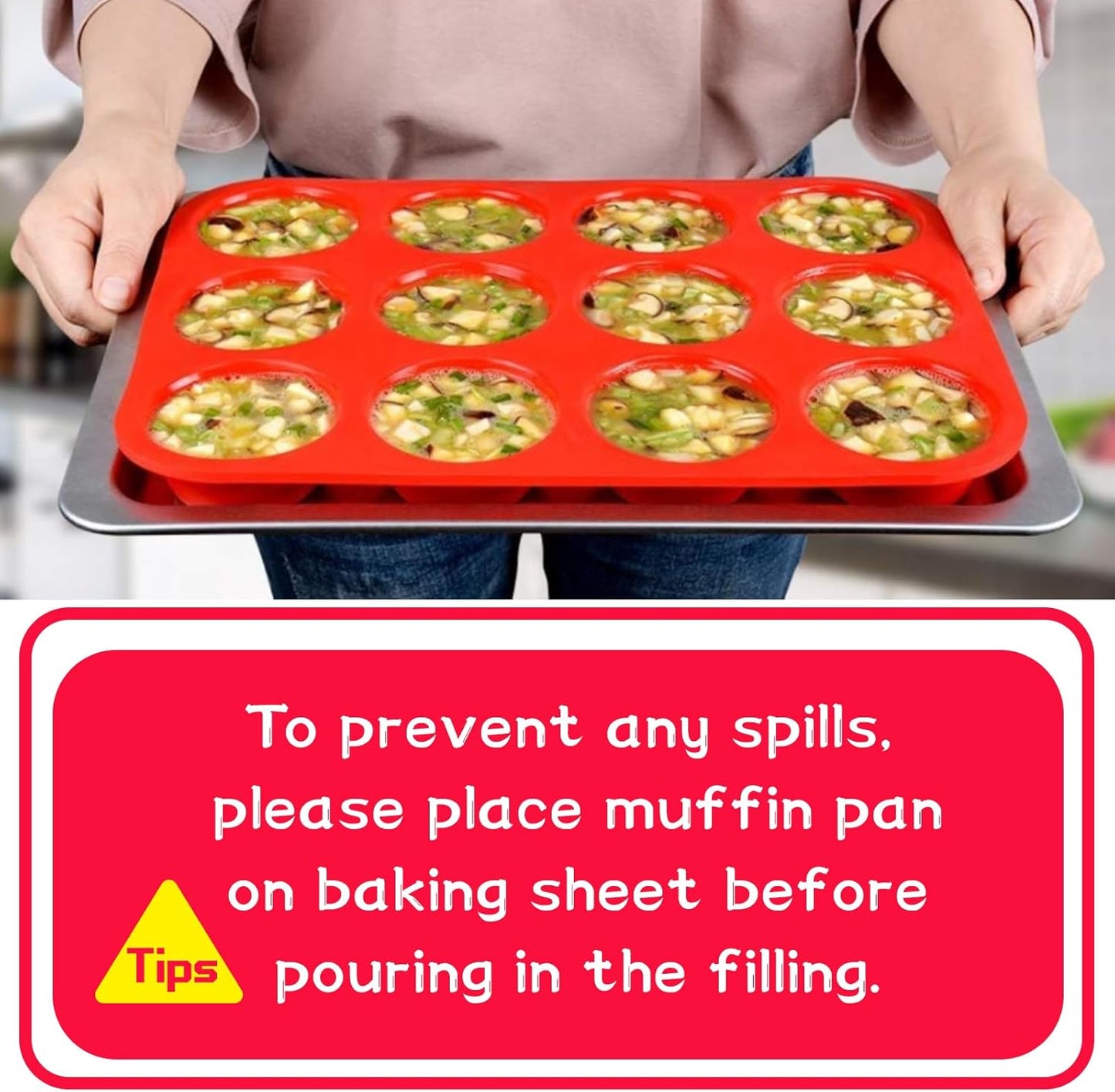12 Cups Silicone Muffin Pan - Nonstick Cupcake Pan 1 Pack Regular Size Silicone Mold for Baking