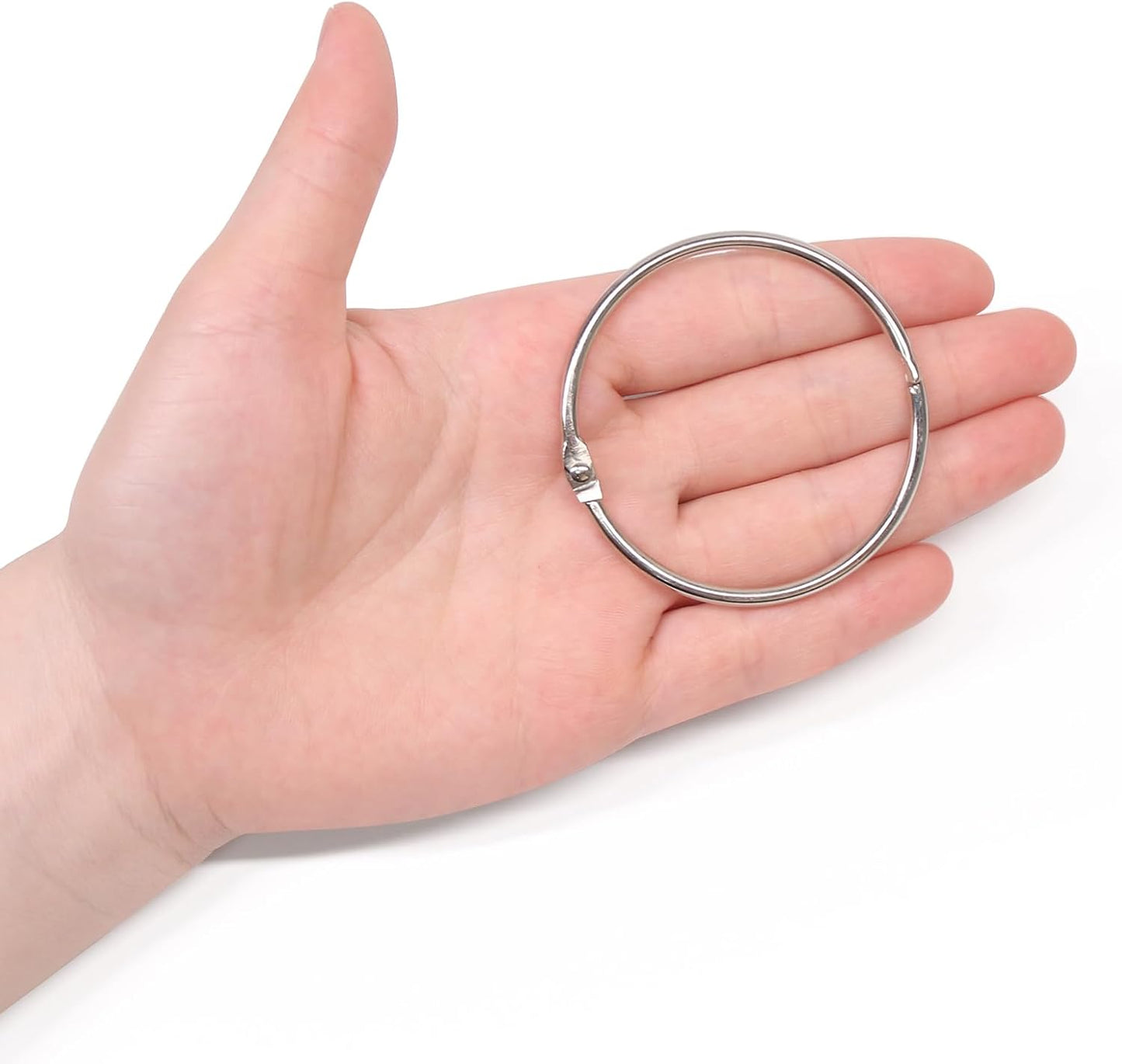 Metal Shower Curtain Rings - 20 Pack 2 Inch Large Silver Round Loop for Hanging Drapes, Easy Open and Close (50 mm)