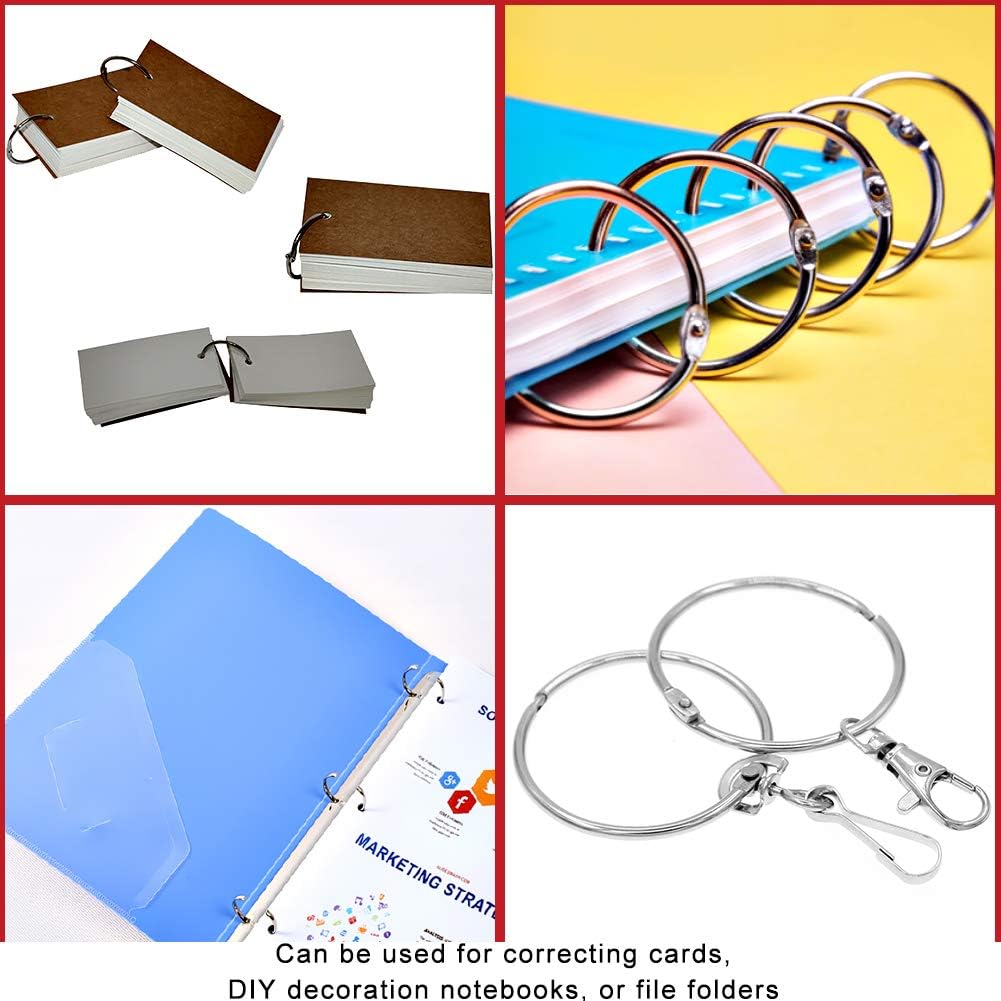 Metal Shower Curtain Rings - 20 Pack 2 Inch Large Silver Round Loop for Hanging Drapes, Easy Open and Close (50 mm)