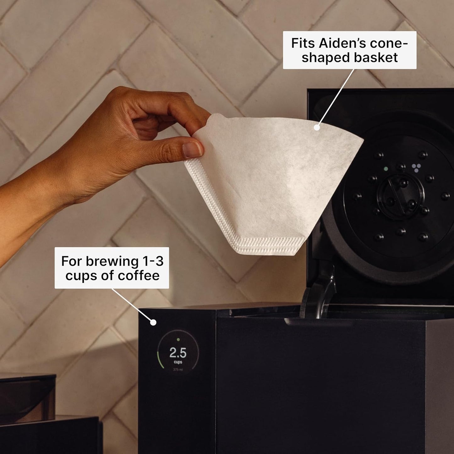 Aiden Cone Single Brew Filters (Set of 40) - polybag