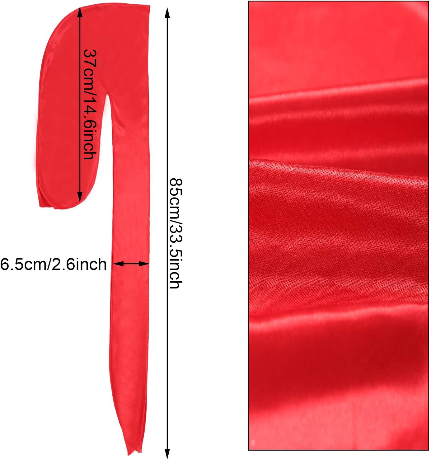 6 Pieces Kids Satin Silk Durag Caps Wave Wide Strap Headwraps Long Tail Turban Beanies for Boys Girls, Multicoloured, Medium