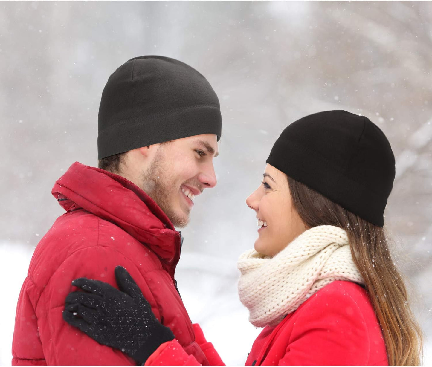 6 PCS Winter Warm Beanie Hat Fleece Cap and Touchscreen Thermal Anti-Slip Gloves