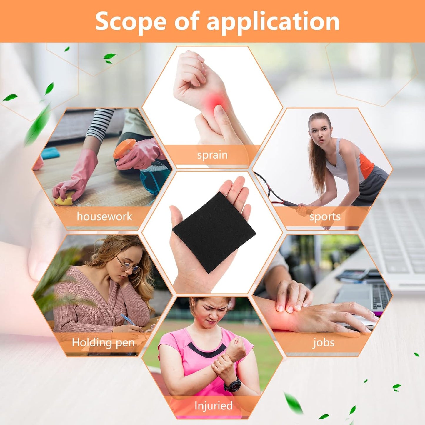 2 Pairs Compression Wrist Sleeve Compression Wrist Brace Wrist Supports Wrist Wraps Elastic Wristbands for Men and Women Tennis, Tendonitis, Carpal Tunnel (Beige, Medium)