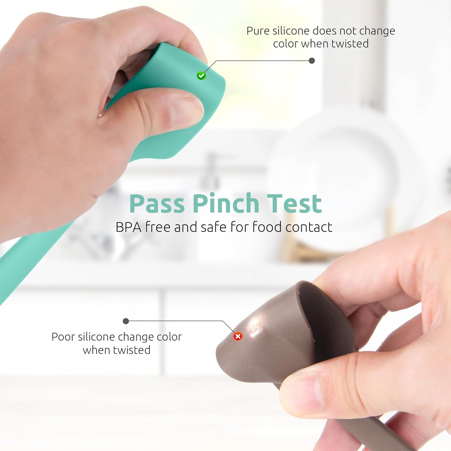 Small Mini Silicone Spatula: 9×2inch 600ºF Heat-Resistant Food-Grade Jar Scraper for Kitchen Use, Non-Stick Seamless Flexible Baking Utensil for Mixing, Scraping Jam in Bowl or Cup (Aqua Sky)
