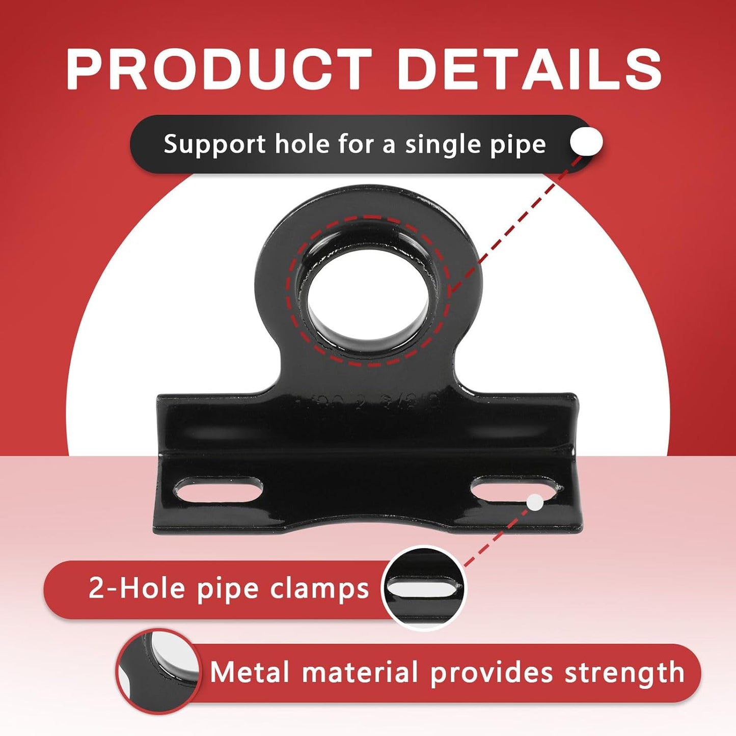 (Pack of 10)  Metal Made Pipe Stay Hanger for 3/8 Inch IP Standard Pipe or 1/2 Inch Copper, CPVC & PEX Pipes - Universal Pipe Support Bracket,(ACC011)