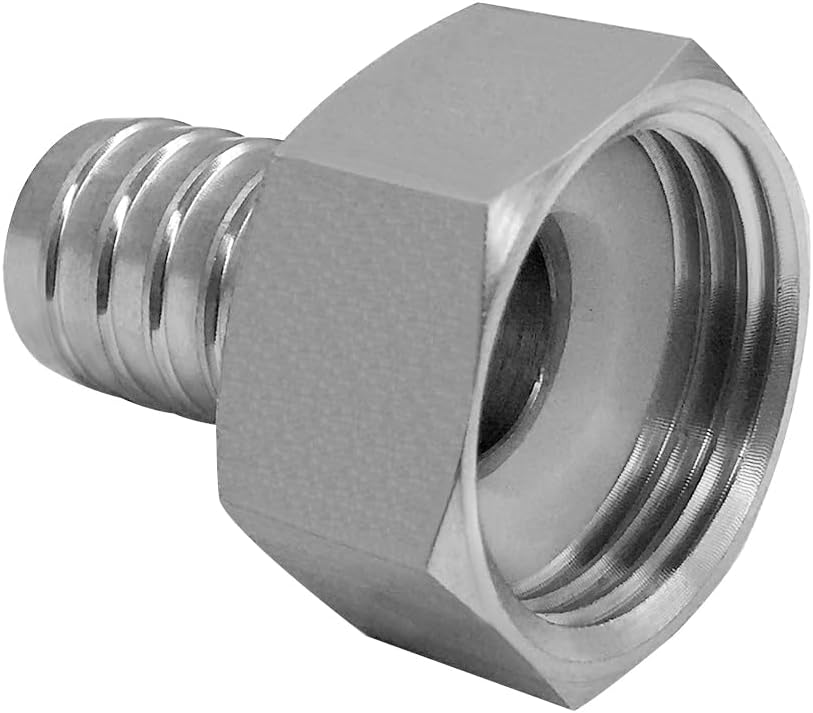 Stainless Steel Garden Hose Swivel Fitting 3/4" Barb x 3/4" GHT Female Threaded Adapter Connector Garden Hose Repair