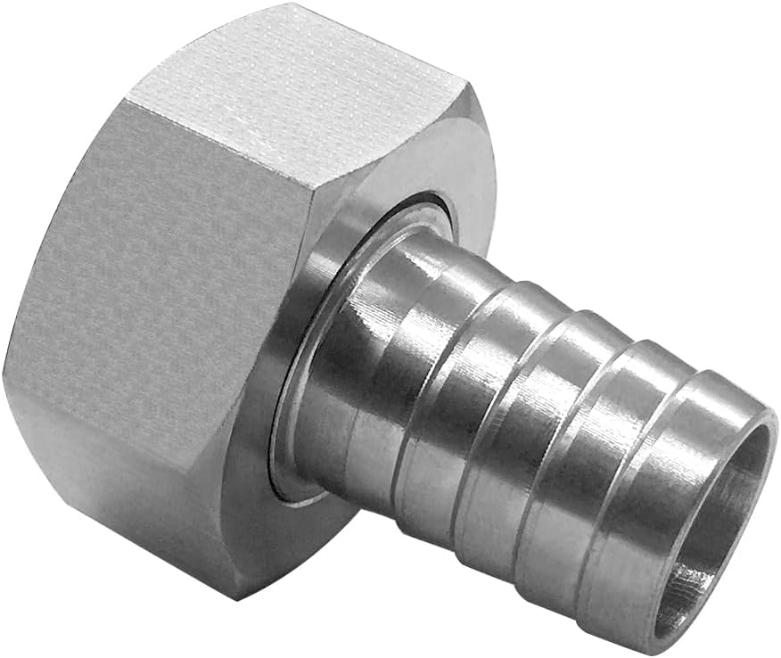 Stainless Steel Garden Hose Swivel Fitting 3/4" Barb x 3/4" GHT Female Threaded Adapter Connector Garden Hose Repair