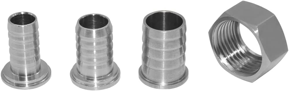 Stainless Steel Garden Hose Swivel Fitting 3/4" Barb x 3/4" GHT Female Threaded Adapter Connector Garden Hose Repair
