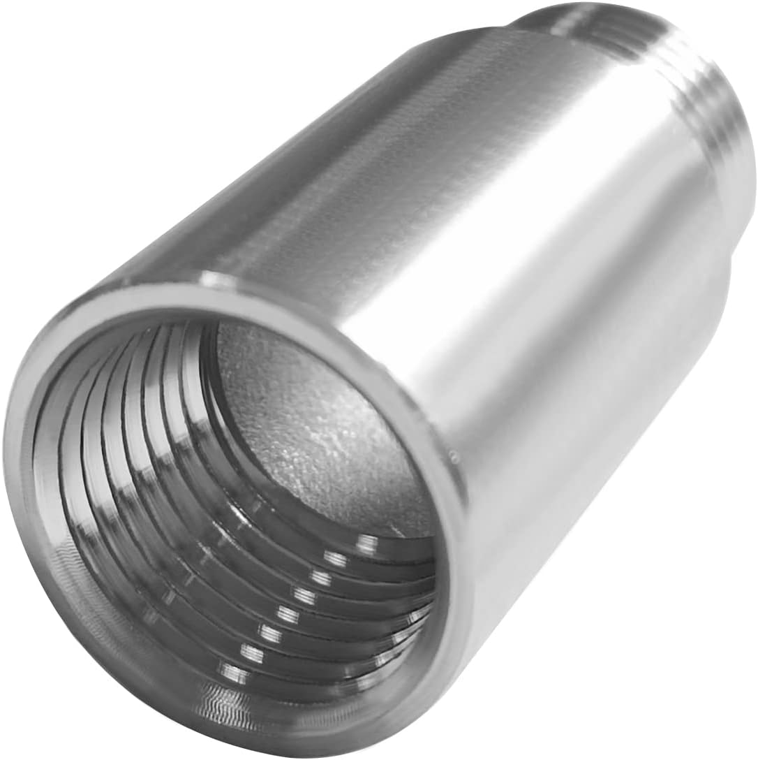 Stainless Steel Pipe Fittings, 1/2" NPT Male x 1/2" NPT Female Threaded, 2" Length Nipple Cast Pipe (Pack of 2)