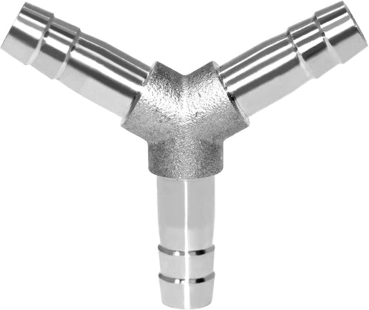 Stainless Steel 1/4" Hose Barb 3 Way Y Shaped Union Home Brew Fitting