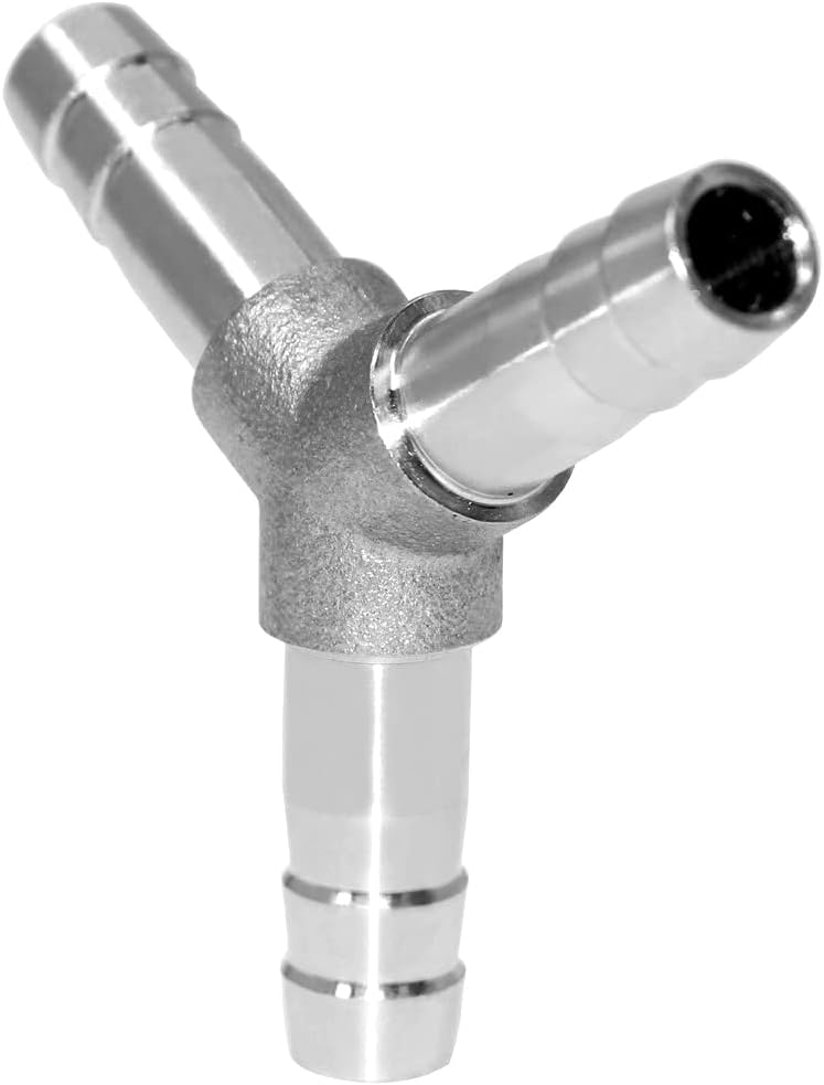 Stainless Steel 1/4" Hose Barb 3 Way Y Shaped Union Home Brew Fitting