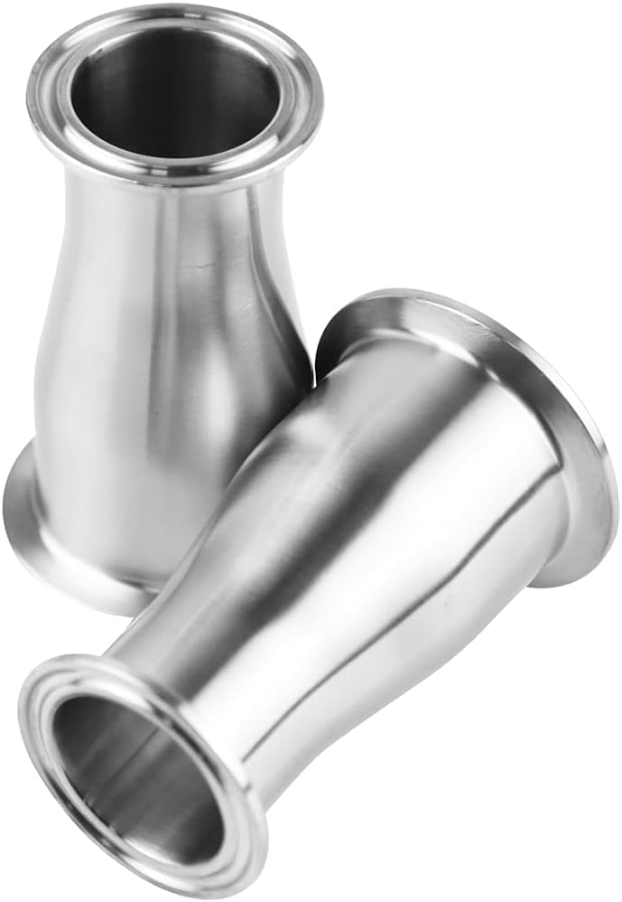 Reducer Tri Clamp Ferrule Stainless Steel 304 Sanitary Fitting 2" Tube OD to 1-1/2" Tube OD (Pack of 1)