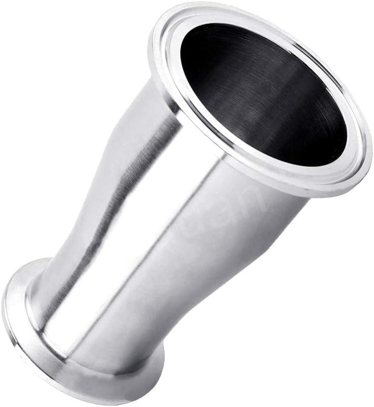 Reducer Tri Clamp Ferrule Stainless Steel 304 Sanitary Fitting 2" Tube OD to 1-1/2" Tube OD (Pack of 1)
