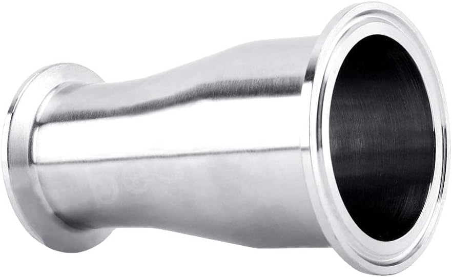 Reducer Tri Clamp Ferrule Stainless Steel 304 Sanitary Fitting 2" Tube OD to 1-1/2" Tube OD (Pack of 1)