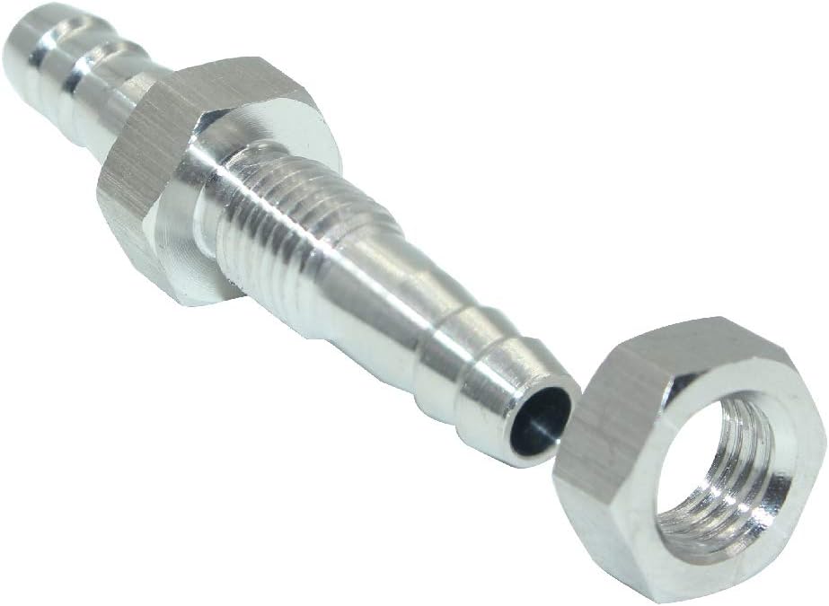 3/8" Hose Barb Thru-Bulk Bulkhead Straight Hex Union Stainless Steel Fitting