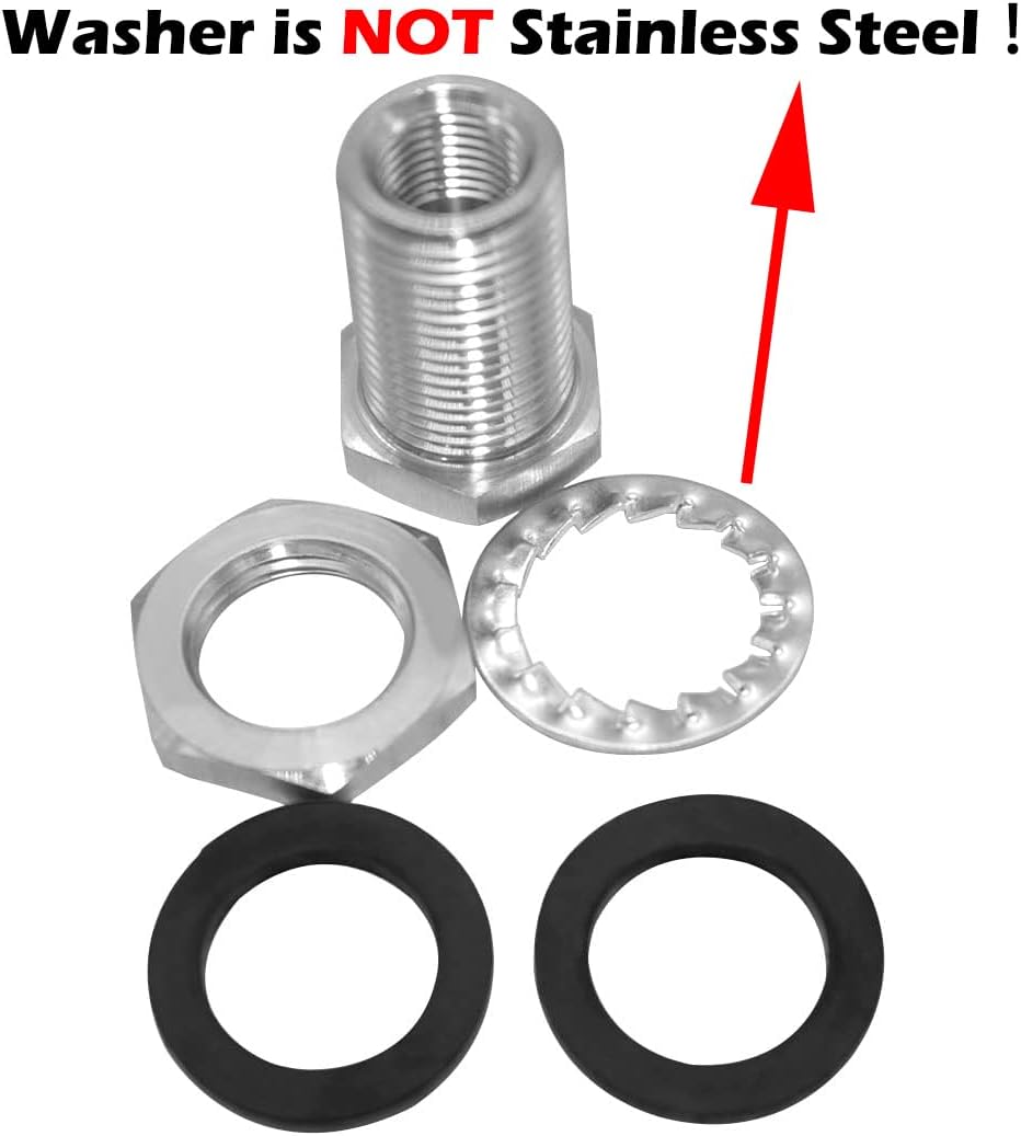 Stainless 1/8" NPT Female Bulkhead Coupler Thru-bulk Pipe Fitting (Full Female Thread)
