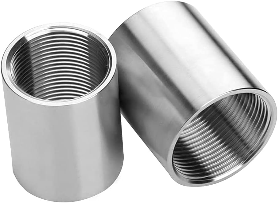Stainless Steel Cast Pipe Fitting, Coupling, 1/2" x 1/2" Female Threaded (1" Length, Pack of 2)
