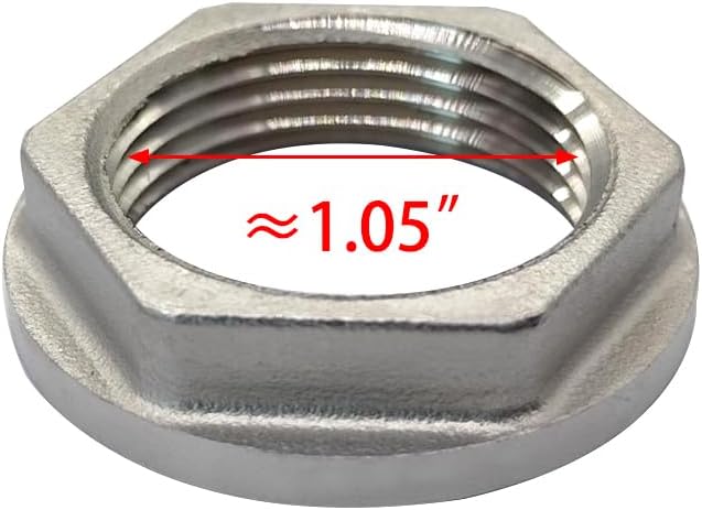 Stainless Steel 3/4 NPS Female Threaded Hex Lock Nuts Flange Gasket for Pipe Connection Bulkhead Fitting
