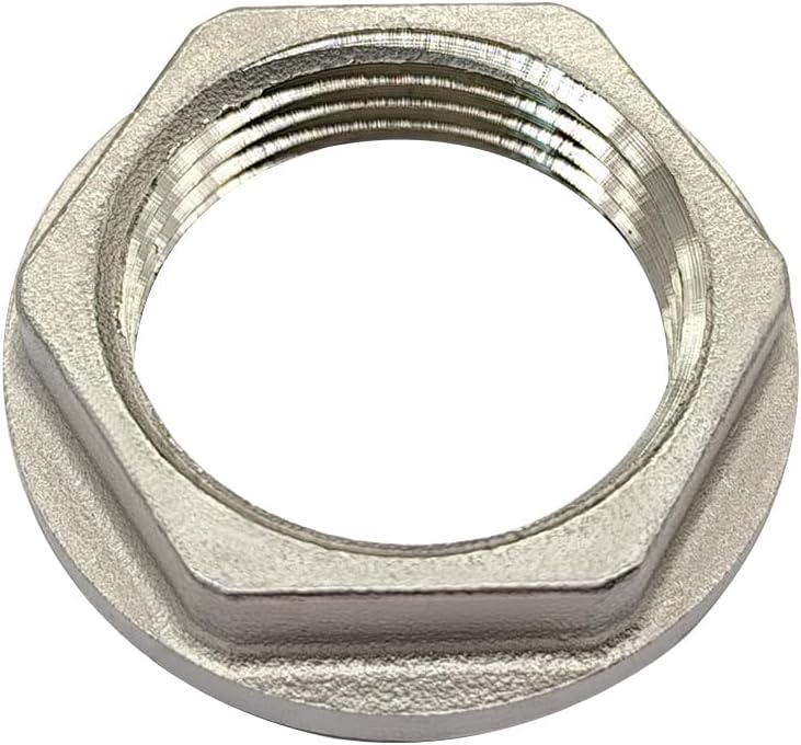 Stainless Steel 3/4 NPS Female Threaded Hex Lock Nuts Flange Gasket for Pipe Connection Bulkhead Fitting