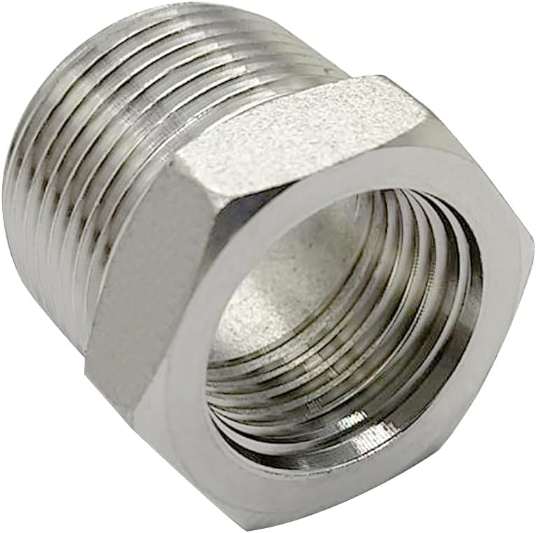 316 Stainless Steel Reducer Hex Bushing 1/2 Male NPT to 1/4 Female NPT Reducing Cast Pipe Adapter Fitting for Air Water Gas Fuel(Pack of 2)