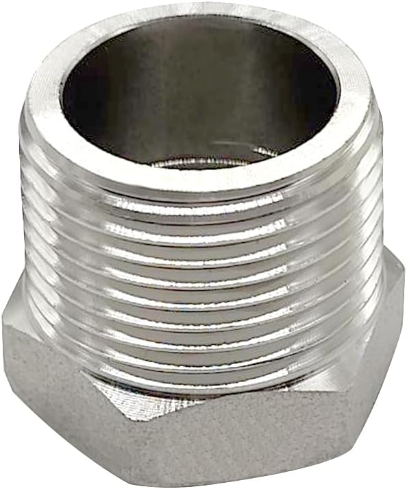 316 Stainless Steel Reducer Hex Bushing 1/2 Male NPT to 1/4 Female NPT Reducing Cast Pipe Adapter Fitting for Air Water Gas Fuel(Pack of 2)
