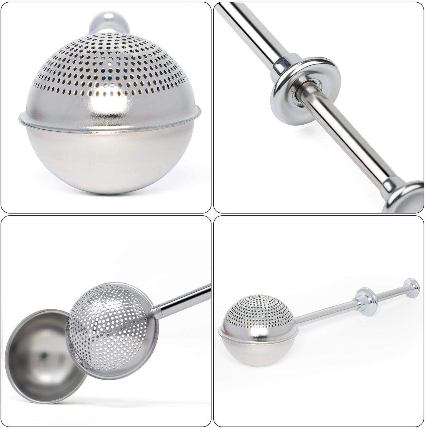 Flour Duster for Baking, One-Handed Operation, 304 Stainless Steel Powdered Sugar Shaker Duster, Pick Up and Dust Flour Sifter, Gift Package