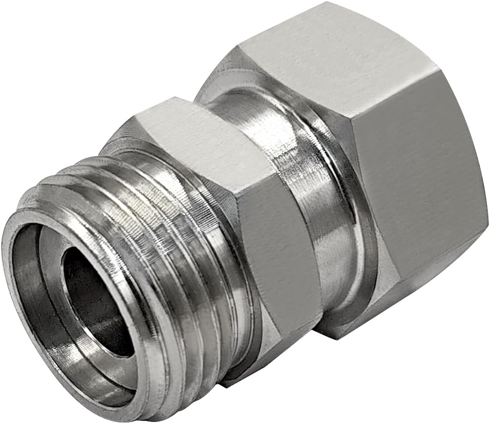 304 Stainless Steel Garden Hose Swivel Connector 360 Degree 3/4 GHT Male to Female Adapter Joint Anti Twisting Kink