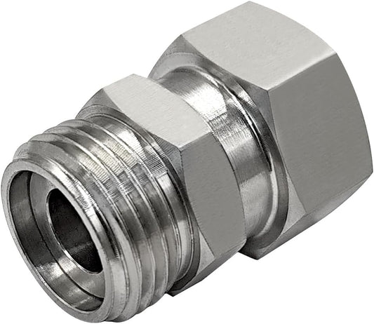 304 Stainless Steel Garden Hose Swivel Connector 360 Degree 3/4 GHT Male to Female Adapter Joint Anti Twisting Kink