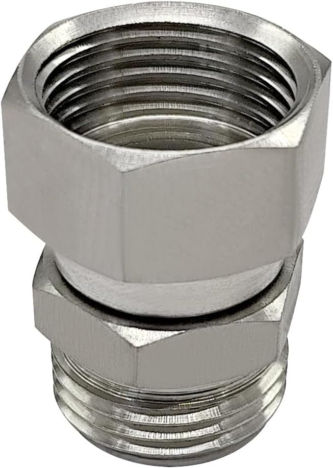 304 Stainless Steel Garden Hose Swivel Connector 360 Degree 3/4 GHT Male to Female Adapter Joint Anti Twisting Kink