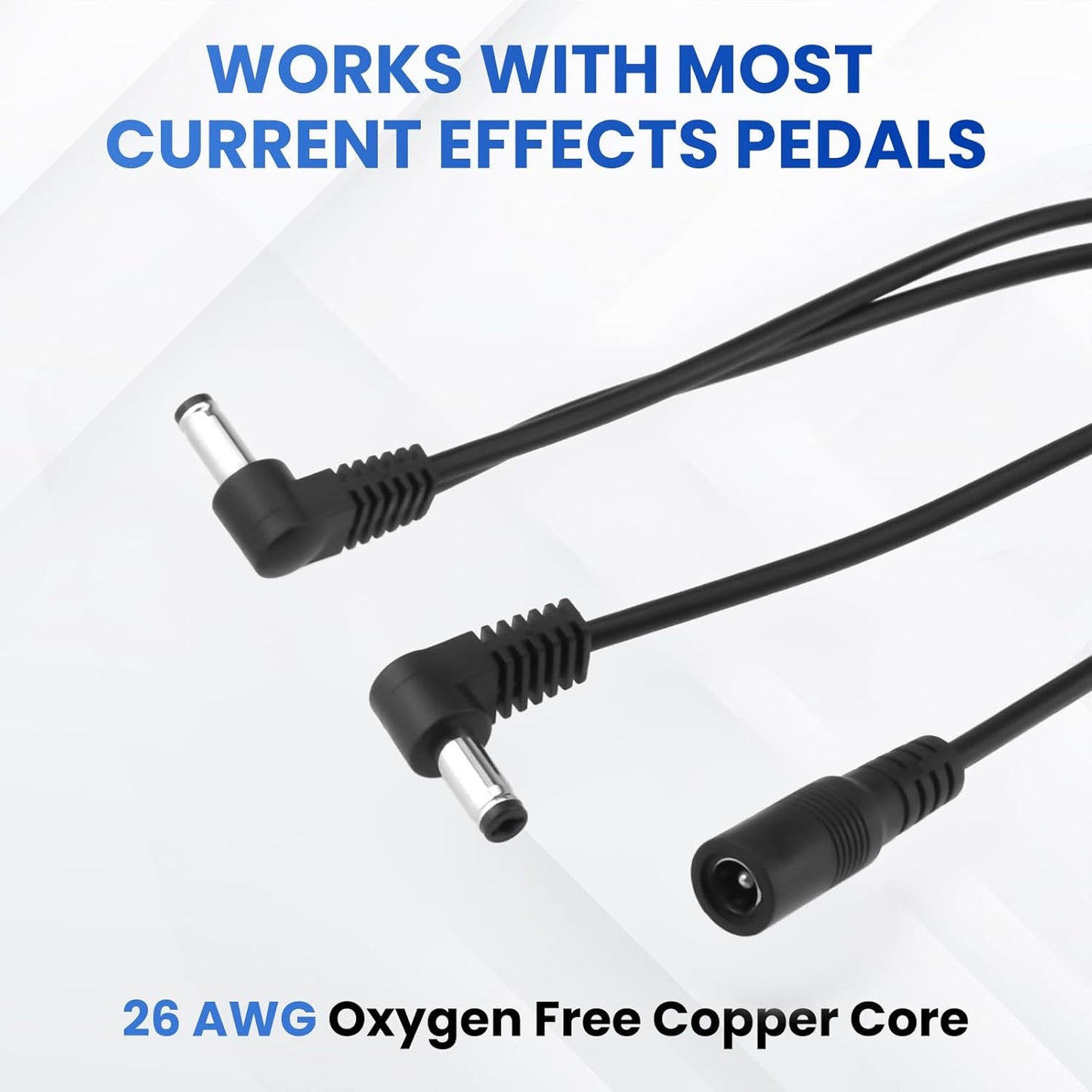 2Pcs Guitar Pedal Effect Power Cable, 1 to 2 Way and 1 to 3 Way Daisy Chain, Guitar Effect Pedal Powers Supply Splitter for DC 9V Guitars Pedals Power Supply Adapter Plug