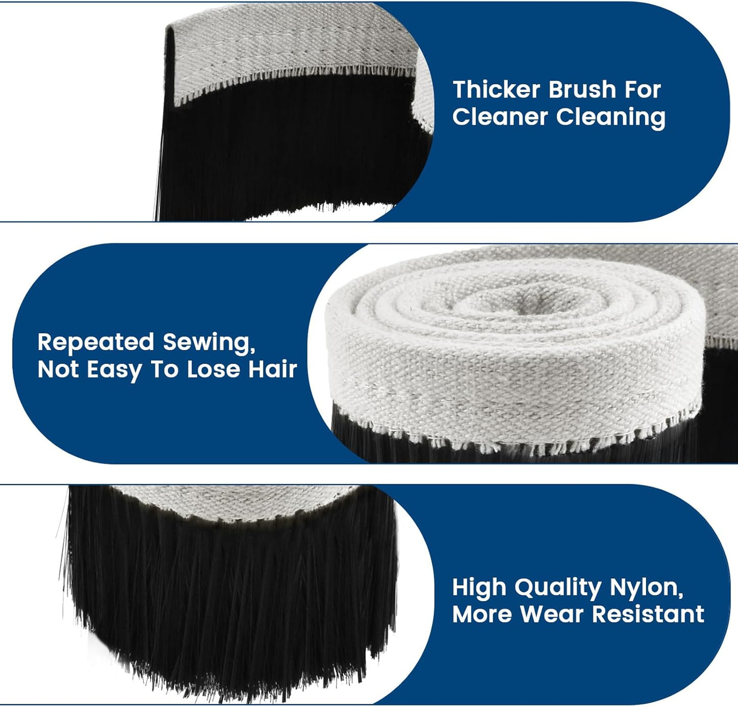 CNC Vacuum Brush, 1m x 70mm Nylon Dust Shoe Brush, Vacuum Cleaner Engraving Machine Dust Cover for CNC Router, Spindle Motor Milling Machine (Black)