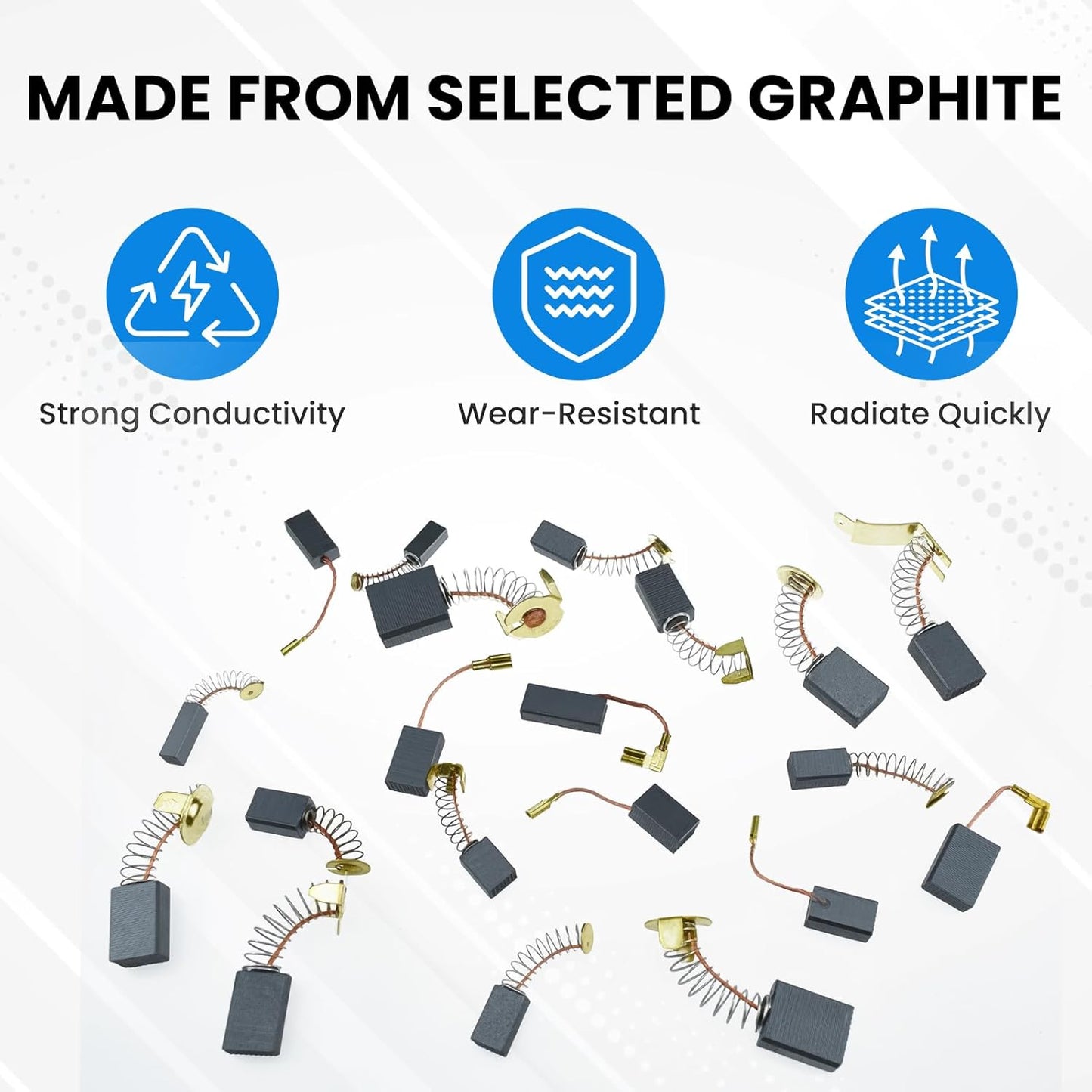 80Pcs Electric Motor Carbon Brushes Set, 20 Different Models Carbons Brushes, Carbon Brush Replacement for Carbons Brush Motor Maintenance