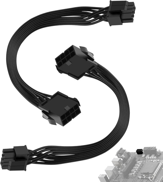2 Pack CPU 8 Pin ATX Power Extension Cable, EPS 8 PIN Male (4+4) to 8 PIN Female Power Extension Cable for Motherboard, 9 Inch