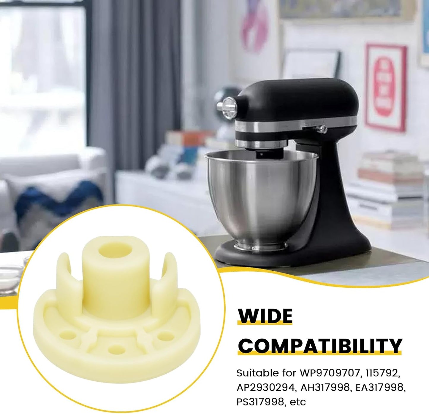 9709707 Mixer Rubber Foot, 10Pcs Blender Bottom Pads Feet Replacement Parts for Kitchen Aid Tilt Head Stand Mixer KSM150 KSM152 KSM154 KSM155 KSM158 KSM160 WP9709707 AP4326634 PS1488432