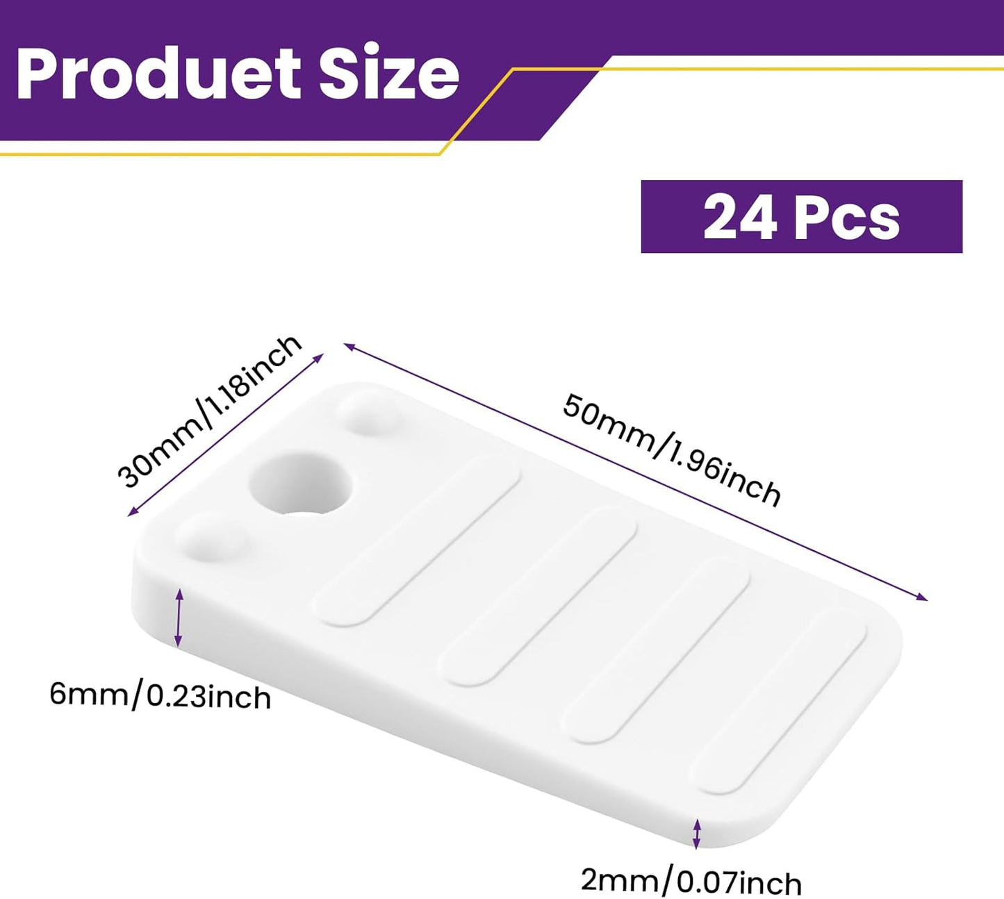 24 Pcs White Furniture Leveling Shims - Non-Slip Plastic Wedges, Adjustable Gap Fillers for Toilet, Uneven Floors, Tables, Doors, Cabinets