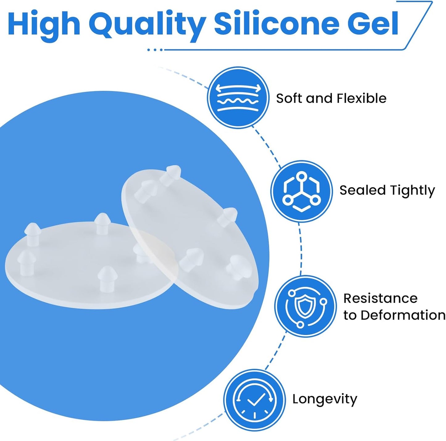 6Pcs 3'' Toilet Tank Silicone Flapper Seal Gaskets | Upgraded Replacement for American Standard 7381424-100.0070A | Leak-Proof Fit for Household Toilet Repair