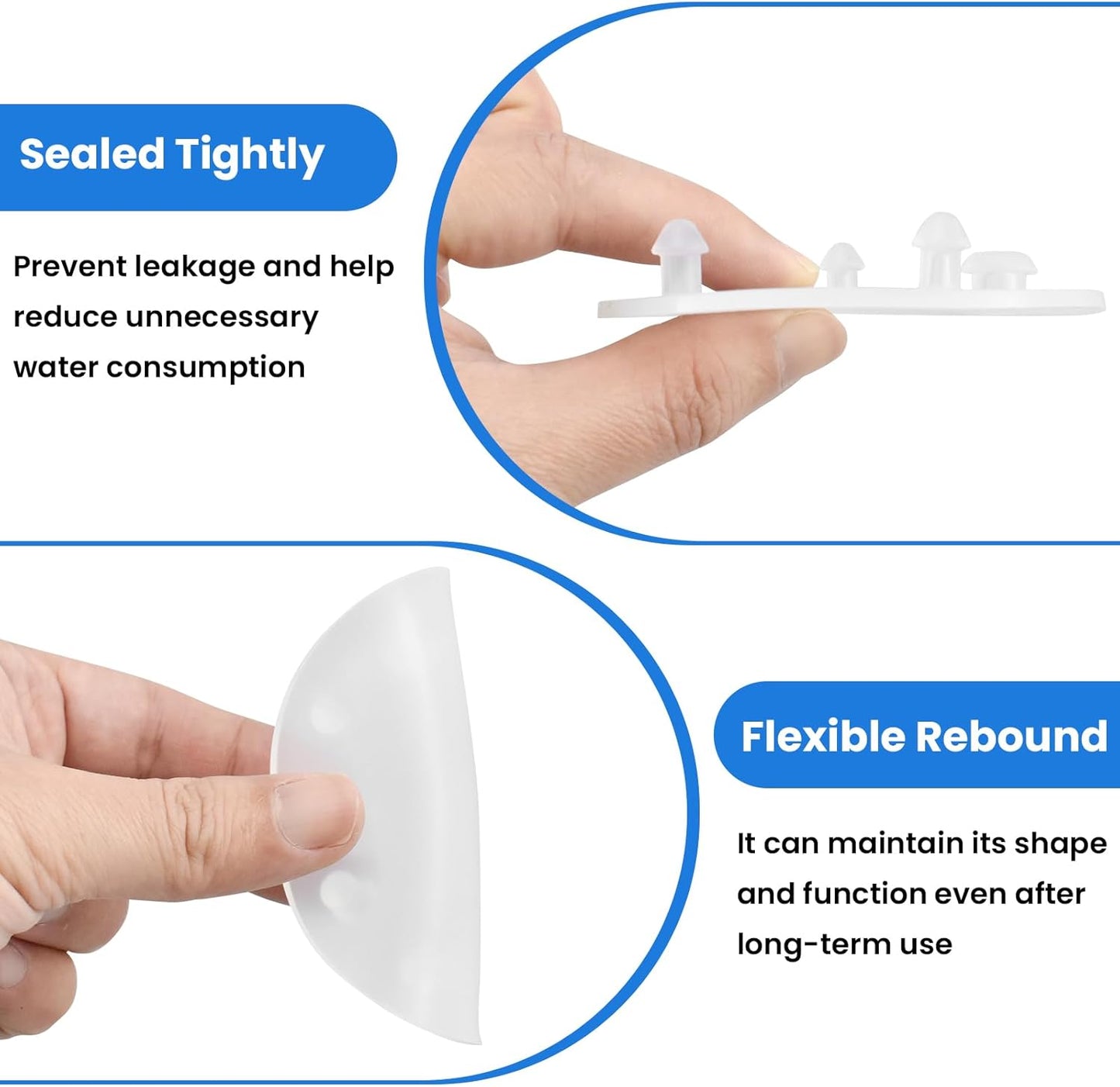 6Pcs 3'' Toilet Tank Silicone Flapper Seal Gaskets | Upgraded Replacement for American Standard 7381424-100.0070A | Leak-Proof Fit for Household Toilet Repair