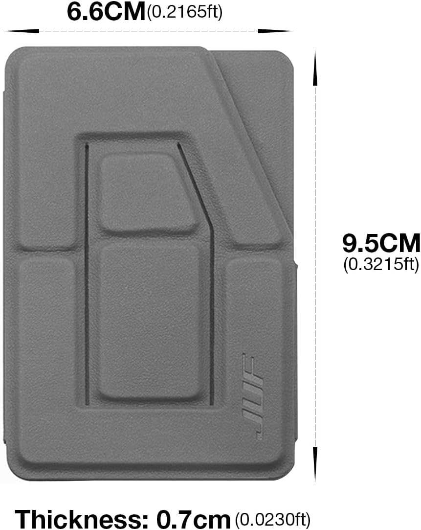 Phone Tripod Wallet for iPhone,Lightweight & Portable Phone Stand,Strong Magnetic Card Holder Fit 2 Cards & 3 Viewing Angles & Stain-Resistant Vegan Leather ，Grey