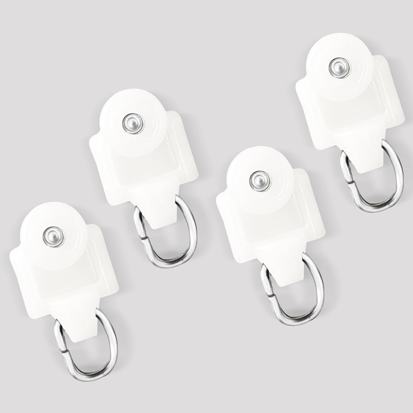 Curtain Tracks Ceiling Wall Mounted Heavy-Duty Curtains Rails Room Divider Curtain Track for Living Room Bedroom Room Shower Divider Special Pulley White 20PCS