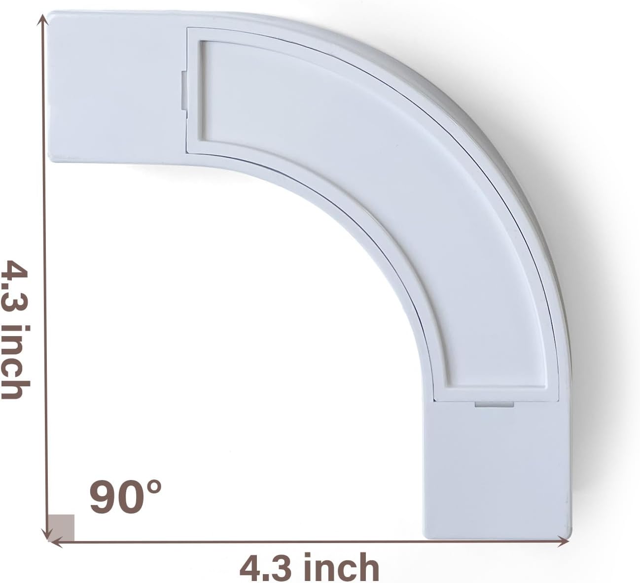 90 Curved Connectors - Ceiling Mount/Wall Mount Curtain Tracks, White 2 Pack