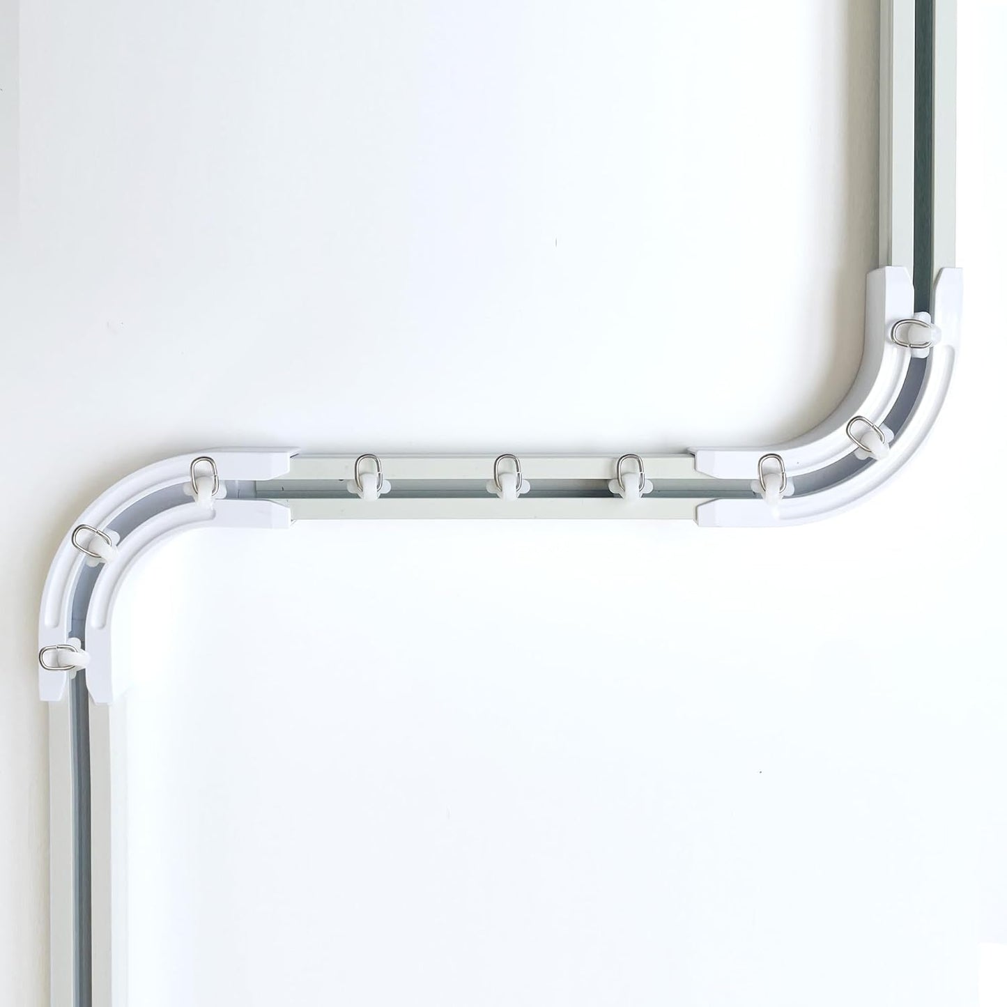 90 Curved Connectors - Ceiling Mount/Wall Mount Curtain Tracks, White 2 Pack