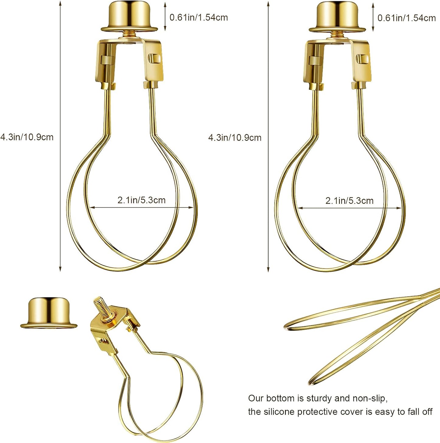 Bulb Lamp Shade Light Bulb Clip Adapter Includes Finial and Lampshade Levellers for Replacement