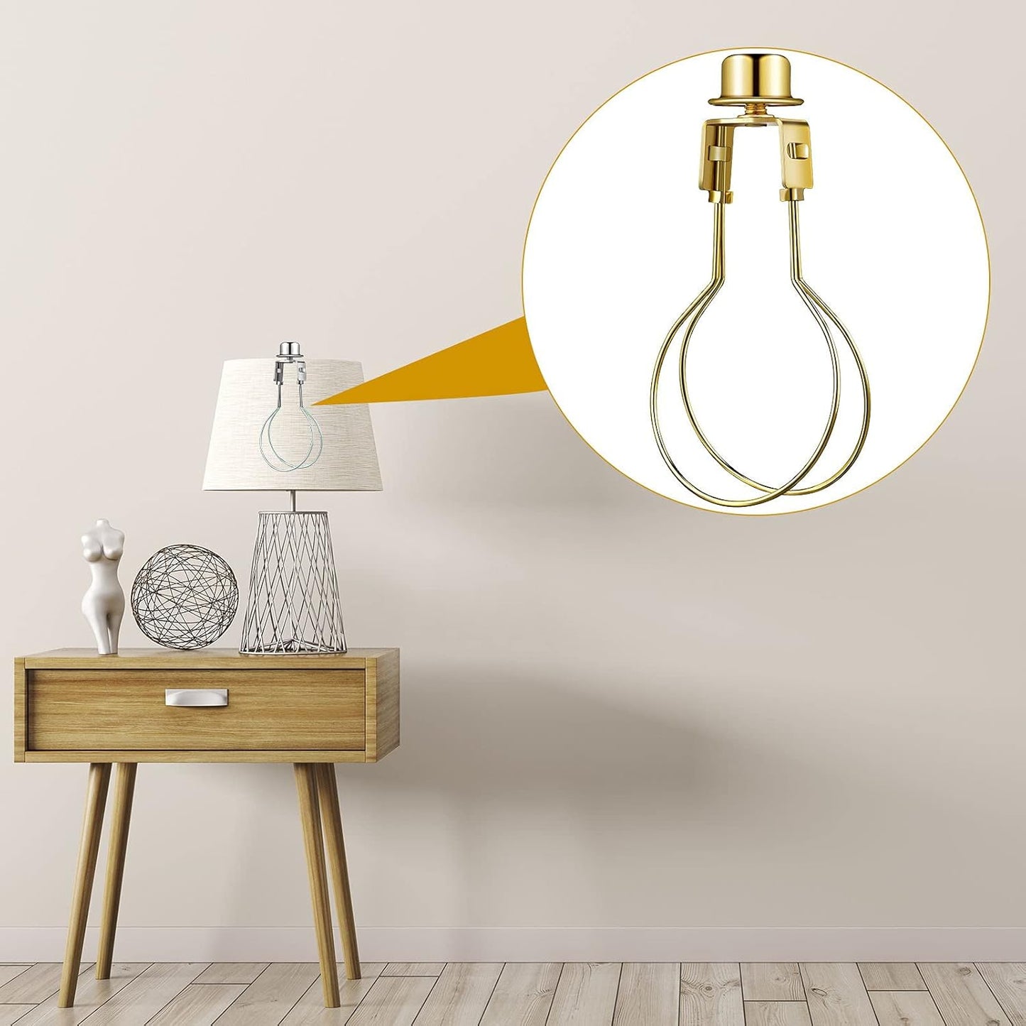 Bulb Lamp Shade Light Bulb Clip Adapter Includes Finial and Lampshade Levellers for Replacement
