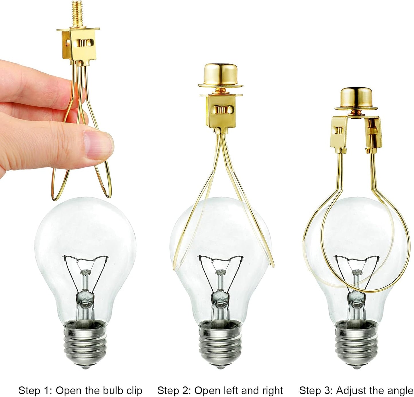Bulb Lamp Shade Light Bulb Clip Adapter Includes Finial and Lampshade Levellers for Replacement