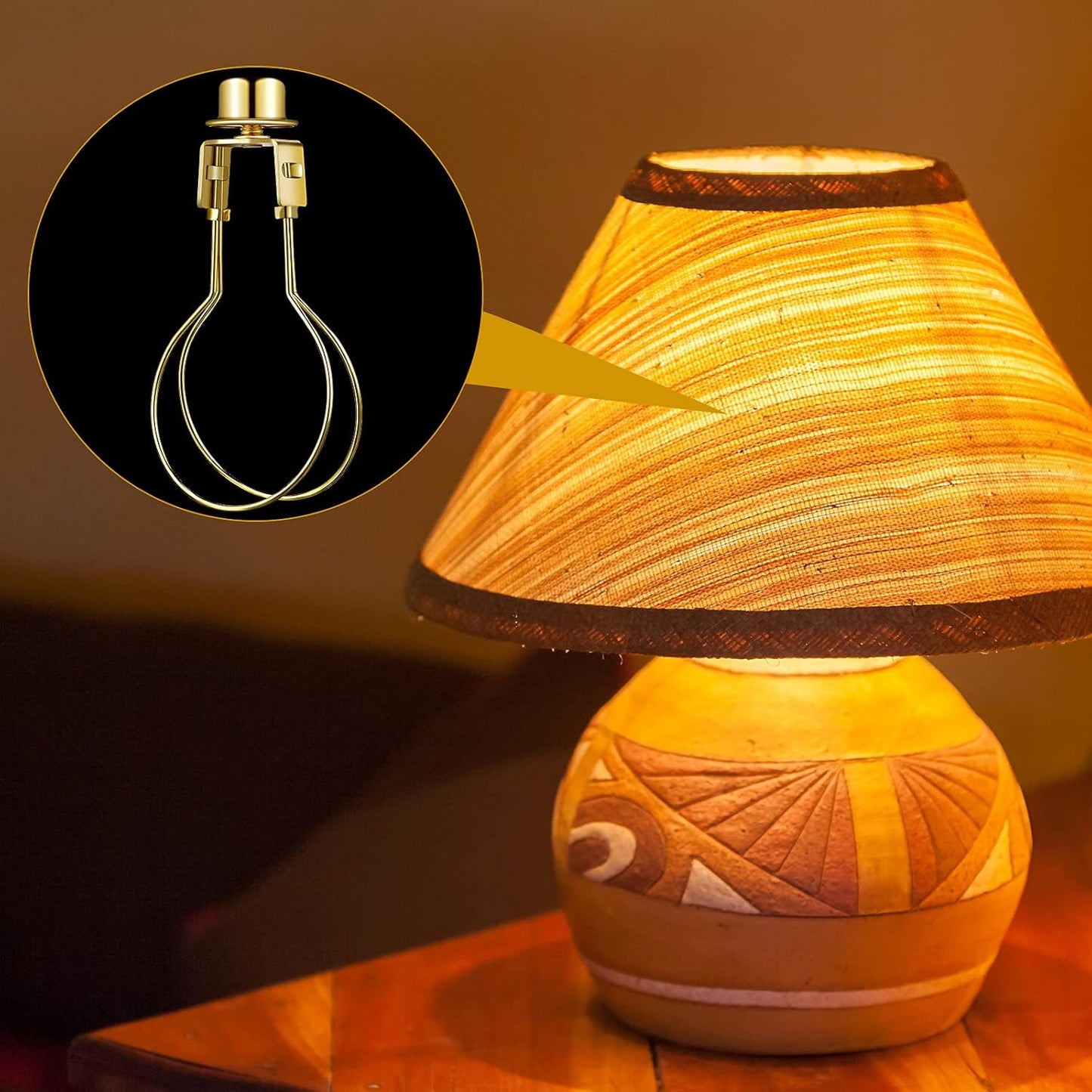 Bulb Lamp Shade Light Bulb Clip Adapter Includes Finial and Lampshade Levellers for Replacement