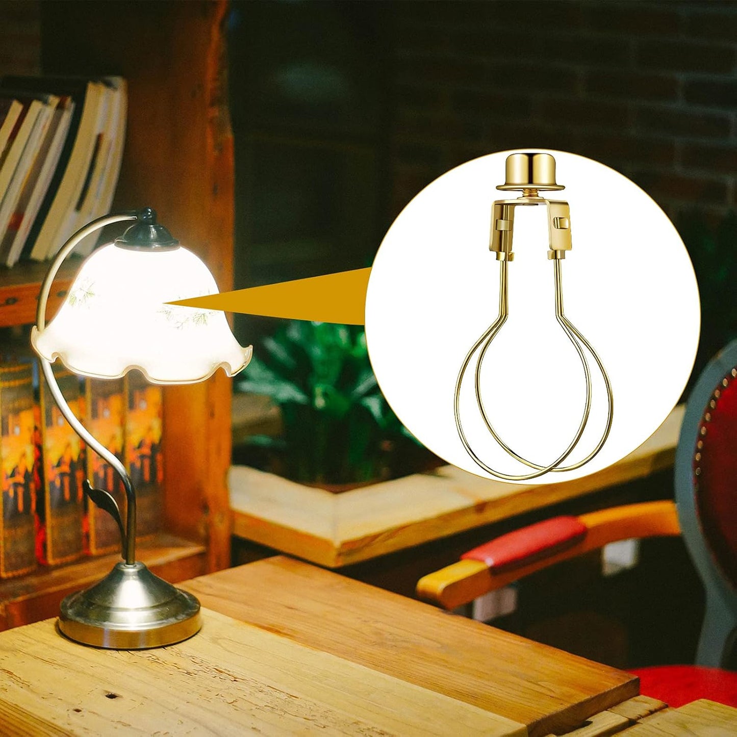 Bulb Lamp Shade Light Bulb Clip Adapter Includes Finial and Lampshade Levellers for Replacement