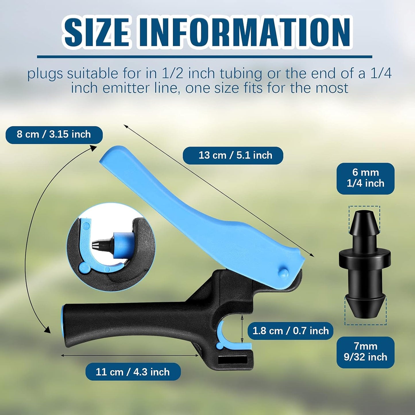 51 Pcs Drip Irrigation Hole Punch Tool Set, Drip Irrigation Punch Tool 50 Pcs 1/4 Inch Goof Plugs for Outdoor Garden Lawn Pipe System Hose Tubing(Fresh Style)