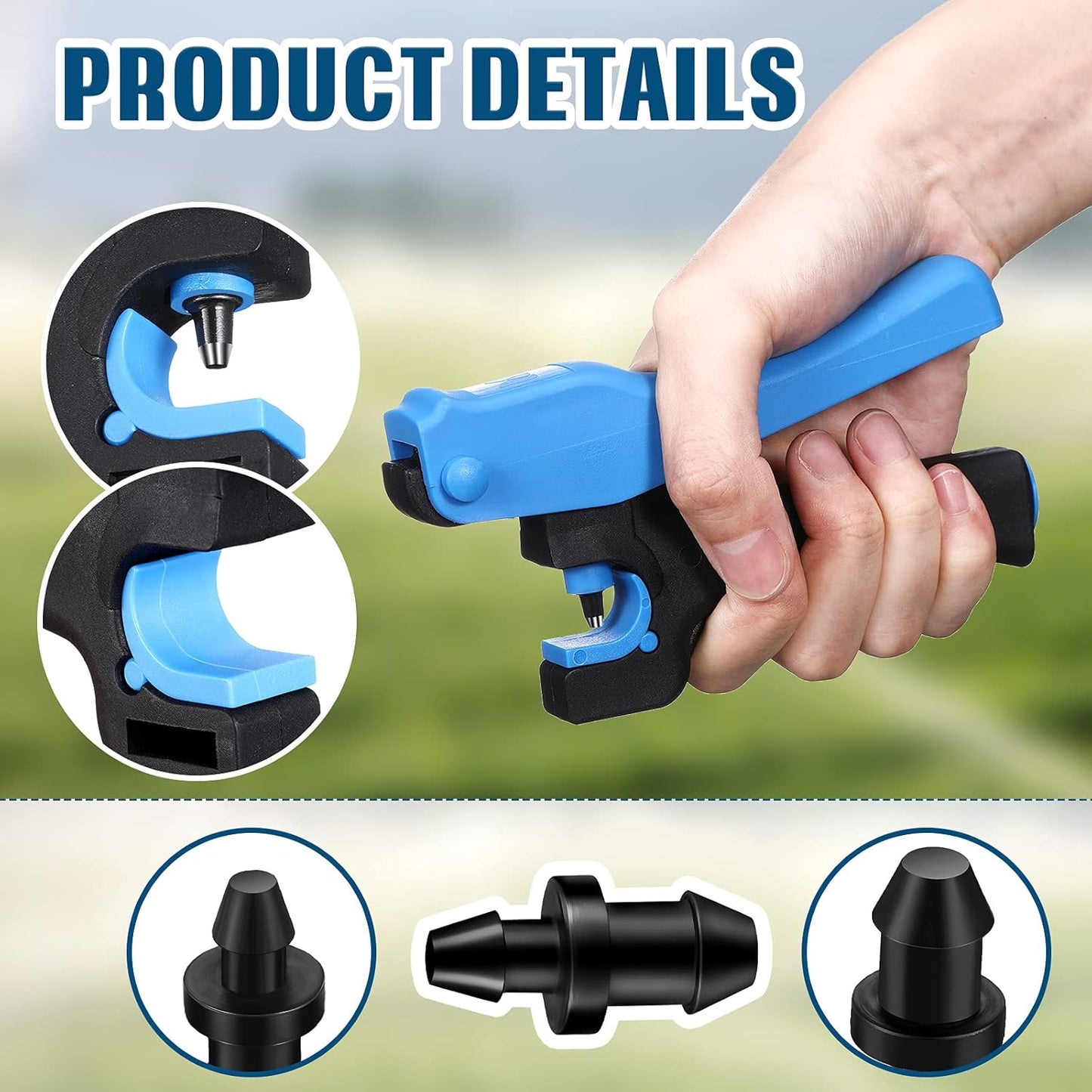 51 Pcs Drip Irrigation Hole Punch Tool Set, Drip Irrigation Punch Tool 50 Pcs 1/4 Inch Goof Plugs for Outdoor Garden Lawn Pipe System Hose Tubing(Fresh Style)